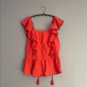 Sofia by Sofia Vergara Coral Ruffled Tank Top Size Medium